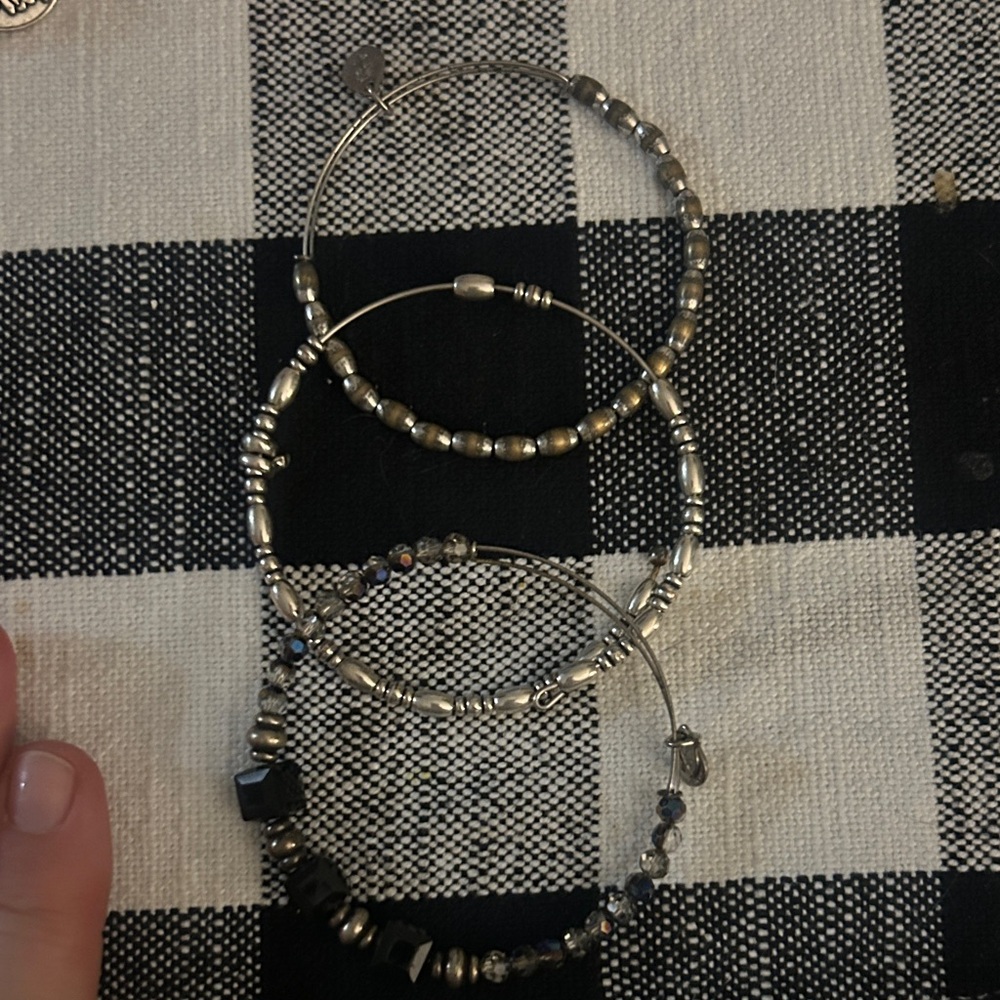 Alex and Ani Silver and Gold Bracelet Trio